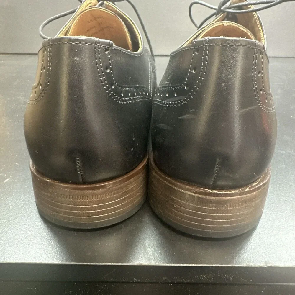 Johnston & Murphy Lewis Black Leather Wingtip Oxford Dress Shoes Men 12